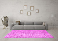 Machine Washable Abstract Pink Contemporary Rug, wshcon953pnk