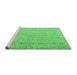 Sideview of Machine Washable Abstract Emerald Green Contemporary Area Rugs, wshcon953emgrn