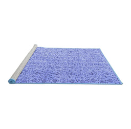 Sideview of Machine Washable Abstract Blue Contemporary Rug, wshcon953blu
