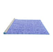 Sideview of Machine Washable Abstract Blue Contemporary Rug, wshcon953blu