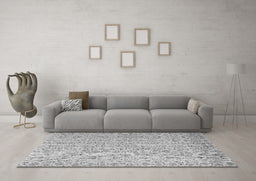 Machine Washable Abstract Gray Contemporary Rug in a Living Room,, wshcon953gry