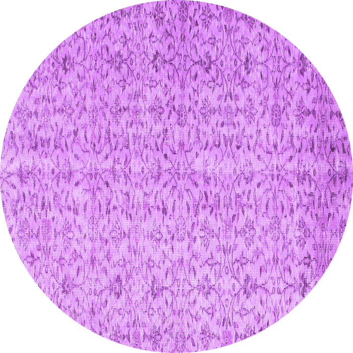 Round Machine Washable Abstract Purple Contemporary Area Rugs, wshcon953pur