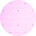 Round Machine Washable Solid Pink Modern Rug, wshcon954pnk