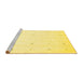 Sideview of Machine Washable Solid Yellow Modern Rug, wshcon954yw