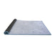 Sideview of Solid Blue Modern Rug, con954blu