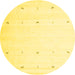 Round Solid Yellow Modern Rug, con954yw