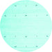 Round Solid Turquoise Modern Rug, con954turq