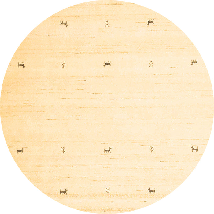 Round Solid Brown Modern Rug, con954brn