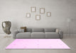 Machine Washable Solid Pink Modern Rug in a Living Room, wshcon954pnk