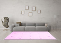 Machine Washable Solid Pink Modern Rug, wshcon954pnk