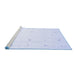 Sideview of Machine Washable Solid Blue Modern Rug, wshcon954blu