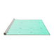 Sideview of Machine Washable Solid Turquoise Modern Area Rugs, wshcon954turq