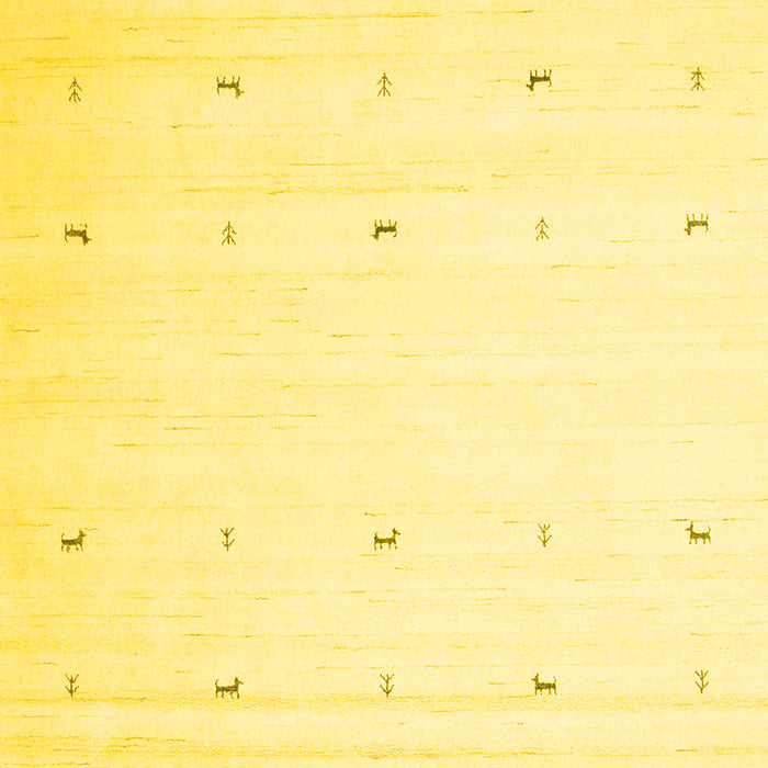 Square Solid Yellow Modern Rug, con954yw