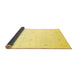 Sideview of Solid Yellow Modern Rug, con954yw