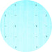 Round Machine Washable Solid Light Blue Modern Rug, wshcon954lblu