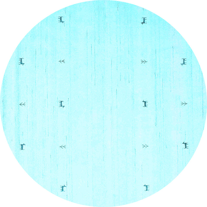 Round Solid Light Blue Modern Rug, con954lblu