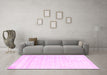 Machine Washable Solid Pink Modern Rug in a Living Room, wshcon955pnk