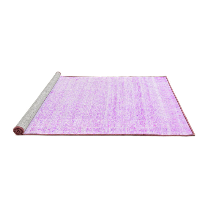 Sideview of Machine Washable Solid Purple Modern Area Rugs, wshcon955pur