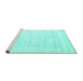Sideview of Machine Washable Solid Turquoise Modern Area Rugs, wshcon955turq