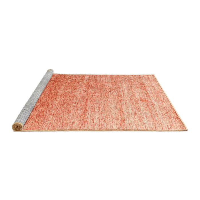 Serging Thickness of Machine Washable Contemporary Orange Red Rug, wshcon956