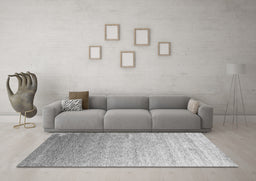 Machine Washable Abstract Gray Contemporary Rug in a Living Room,, wshcon956gry