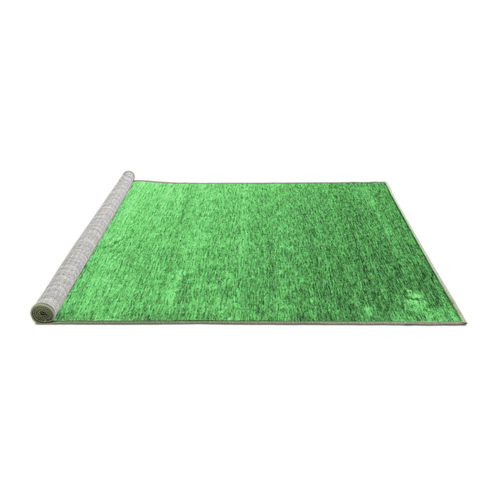 Sideview of Machine Washable Abstract Emerald Green Contemporary Area Rugs, wshcon956emgrn