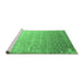 Sideview of Machine Washable Abstract Emerald Green Contemporary Area Rugs, wshcon956emgrn