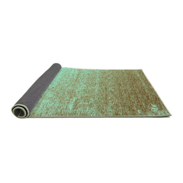 Sideview of Abstract Turquoise Contemporary Rug, con956turq