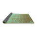 Sideview of Abstract Turquoise Contemporary Rug, con956turq