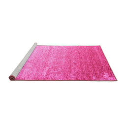 Sideview of Machine Washable Abstract Pink Contemporary Rug, wshcon956pnk
