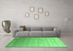 Machine Washable Abstract Emerald Green Contemporary Area Rugs in a Living Room,, wshcon956emgrn
