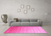Machine Washable Abstract Pink Contemporary Rug, wshcon956pnk