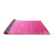 Sideview of Abstract Pink Contemporary Rug, con956pnk