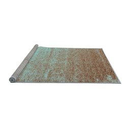 Sideview of Machine Washable Abstract Light Blue Contemporary Rug, wshcon956lblu