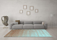 Machine Washable Abstract Light Blue Contemporary Rug, wshcon956lblu