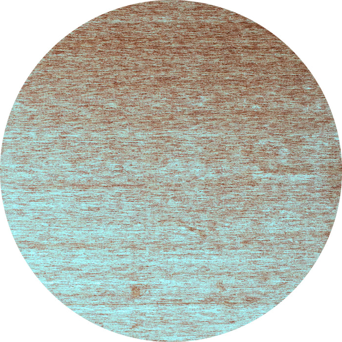 Round Abstract Light Blue Contemporary Rug, con956lblu