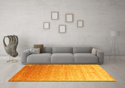 Machine Washable Abstract Yellow Contemporary Rug in a Living Room, wshcon956yw