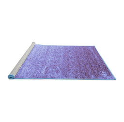 Sideview of Machine Washable Abstract Blue Contemporary Rug, wshcon956blu