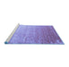 Sideview of Machine Washable Abstract Blue Contemporary Rug, wshcon956blu