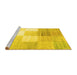 Sideview of Machine Washable Abstract Yellow Contemporary Rug, wshcon957yw