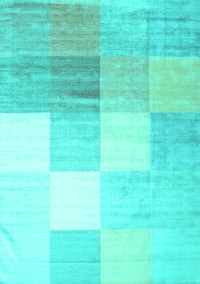 Abstract Turquoise Contemporary Rug, con957turq