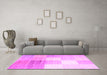 Machine Washable Abstract Pink Contemporary Rug in a Living Room, wshcon957pnk