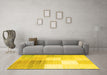 Machine Washable Abstract Yellow Contemporary Rug in a Living Room, wshcon957yw