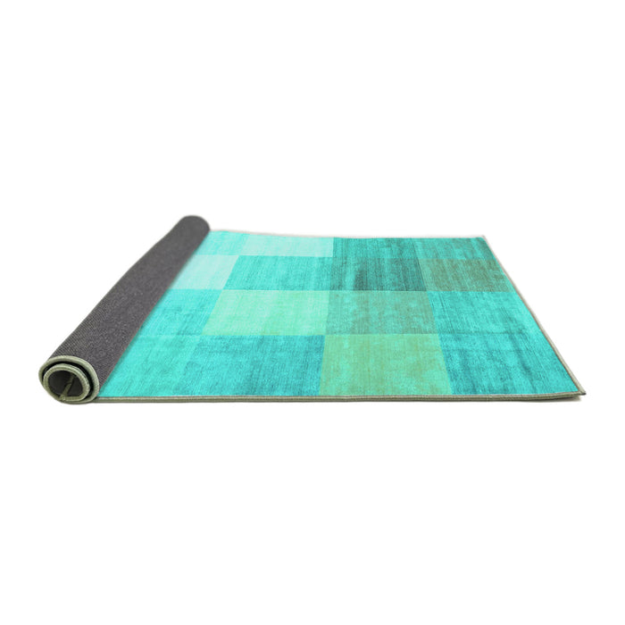 Sideview of Abstract Turquoise Contemporary Rug, con957turq