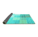 Sideview of Abstract Turquoise Contemporary Rug, con957turq