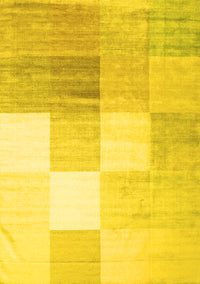 Abstract Yellow Contemporary Rug, con957yw