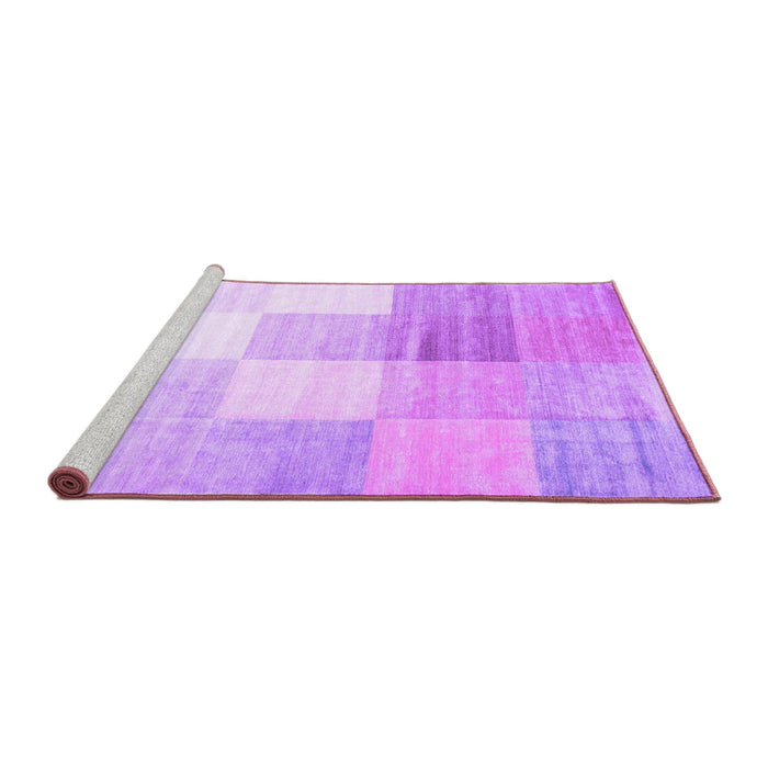 Sideview of Machine Washable Abstract Purple Contemporary Area Rugs, wshcon957pur