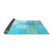 Sideview of Abstract Light Blue Contemporary Rug, con957lblu