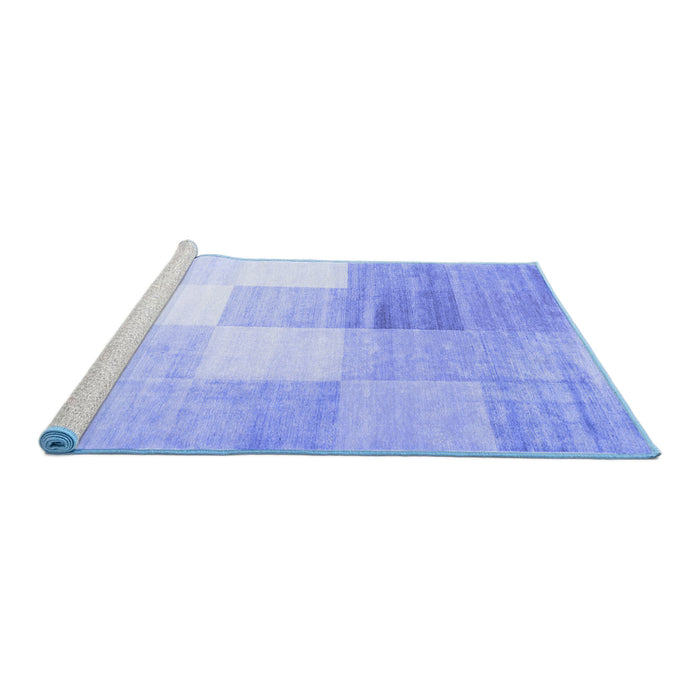 Sideview of Machine Washable Abstract Blue Contemporary Rug, wshcon957blu
