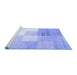 Sideview of Machine Washable Abstract Blue Contemporary Rug, wshcon957blu